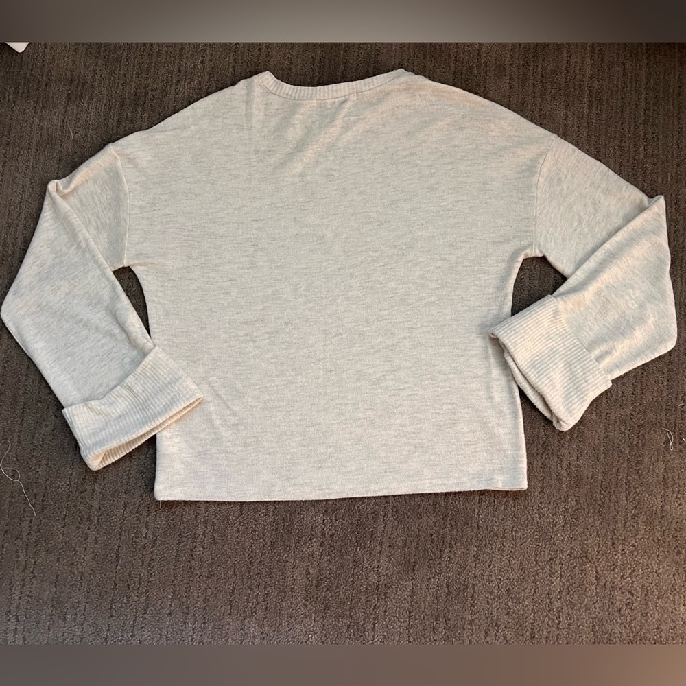 PROJECT SOCIAL T - Women’s Cream Cuffed CrewNeck Sweater - Size Small - Picture 7 of 7